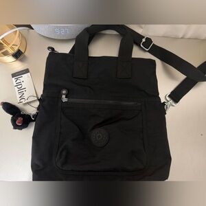 Kipling Black Convertible Tote Bag NWT